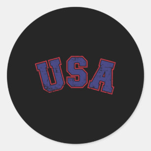 Usa Team For Patriotic Independence Day On 4th Of  Classic Round Sticker