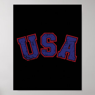 Usa Team For Patriotic Independence Day On 4th Of Poster