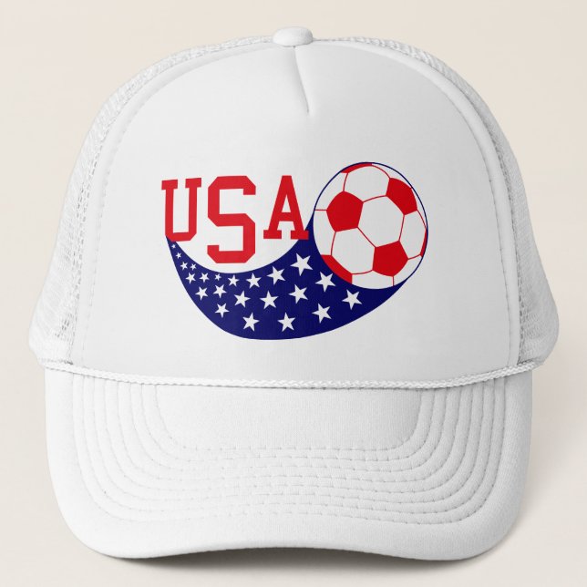 Usa Team Soccer Ball Trucker Hat (Front)