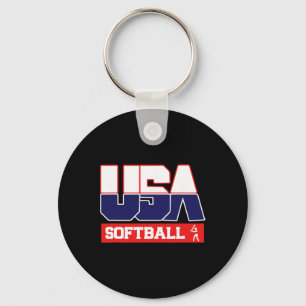 Usa Team Softll - Men And Women American Sports  Key Ring