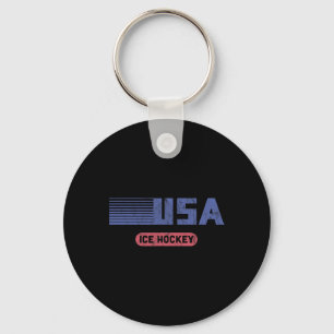 Usa Team Sports Retro Usa Team American Ice Hockey Key Ring
