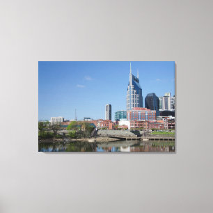USA, Tennessee, Nashville. Cumberland River Canvas Print