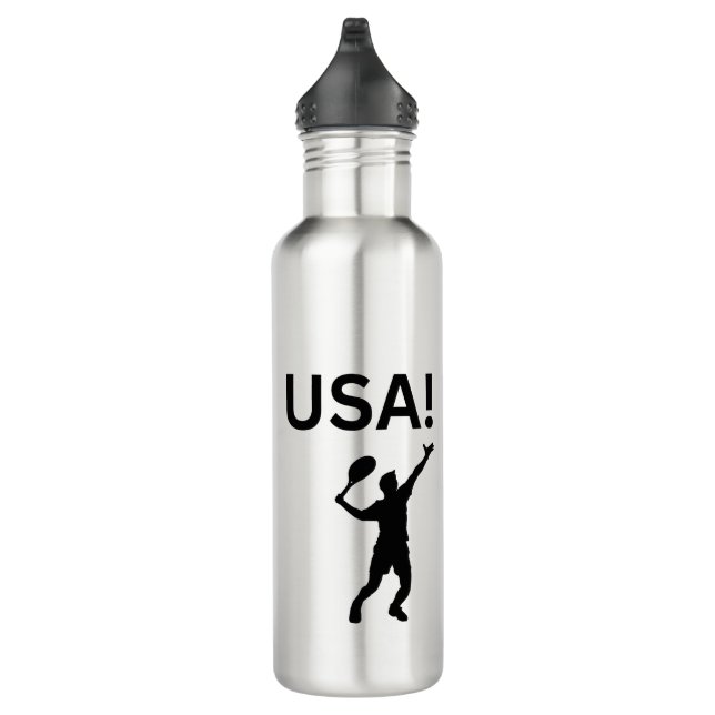USA tennis player using dot as a ball  710 Ml Water Bottle (Right)