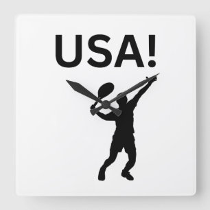 USA tennis player using dot as a ball Square Wall Clock