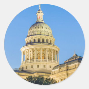 USA, Texas, Austin. Capitol Building (1888) 3 Classic Round Sticker