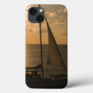 USA, Texas, South Padre Island. Sailboat iPhone 13 Case