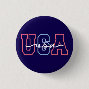 USA Text 4th Of July Design-62118 3 Cm Round Badge