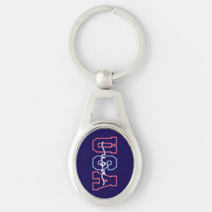USA Text 4th Of July Design-62118 Key Ring