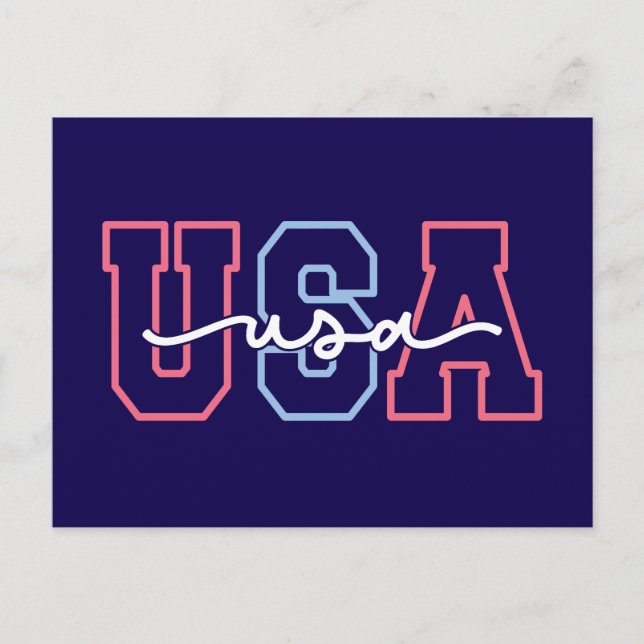 USA Text 4th Of July Design-62118 Postcard (Front)
