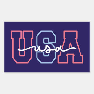 USA Text 4th Of July Design-62118 Rectangular Sticker