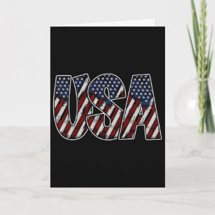 Usa Text Flag Shirt - American Flag Patriotic 4th Card