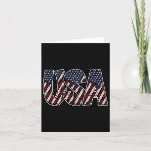 Usa Text Flag Shirt - American Flag Patriotic 4th Card