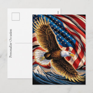 USA The American Way Personalize American Holiday Postcard
