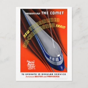 USA The Comet Vintage Travel Poster Restored Postcard