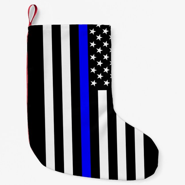 USA Thin Blue Line Small Christmas Stocking (Front)