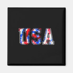 Usa Tie Dye Patriotic Red White Blue 4th Of July M Magnet