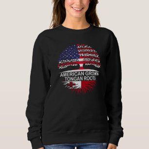 USA & Tonga Flags American Grown Tongan Roots Sweatshirt