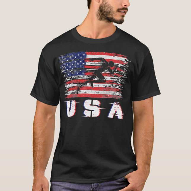 USA Track and field team American  US men women ki T-Shirt (Front)