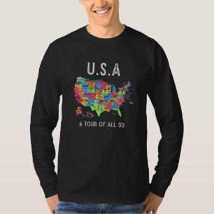 USA Travel  Visit 50 States Map  2 T-Shirt