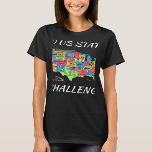 USA Travel Visit 50 States Map T-Shirt