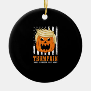 Usa Trumpkin Make Halloween Great Again Funny Ceramic Tree Decoration