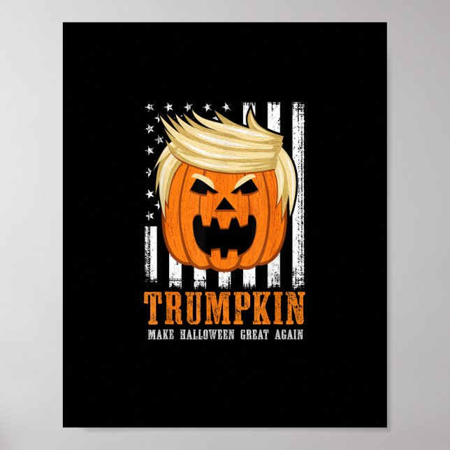 Usa Trumpkin Make Halloween Great Again Funny Poster (Front)
