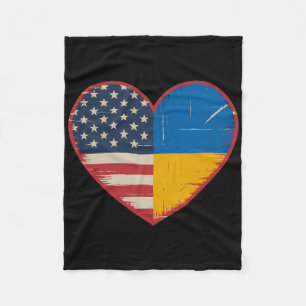 Usa Ukraine Heart - Dual Citizenship 1  Fleece Blanket