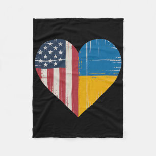 Usa Ukraine Heart - Dual Citizenship 3  Fleece Blanket