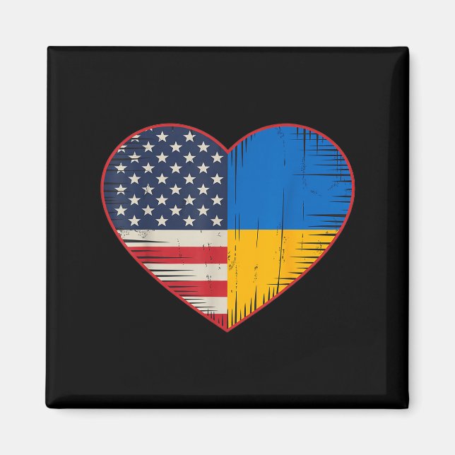 Usa Ukraine Heart - Dual Citizenship  Magnet (Front)