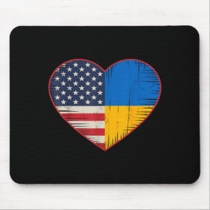 Usa Ukraine Heart - Dual Citizenship  Mouse Pad