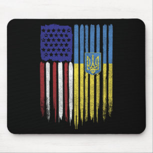 Usa Ukraine Ukrainian Flag Trident Roots  Mouse Pad