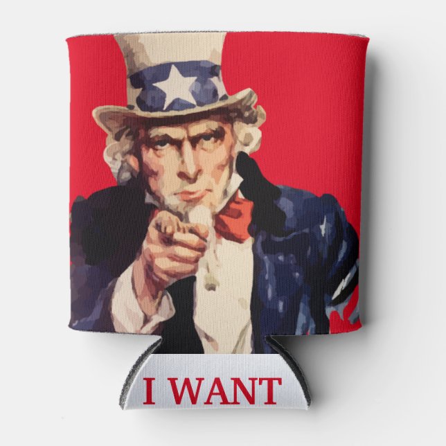 USA Uncle Sam Patriotic Can Cooler (Front)