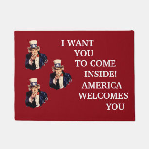 USA Uncle Sam Patriotic Welcome Mat