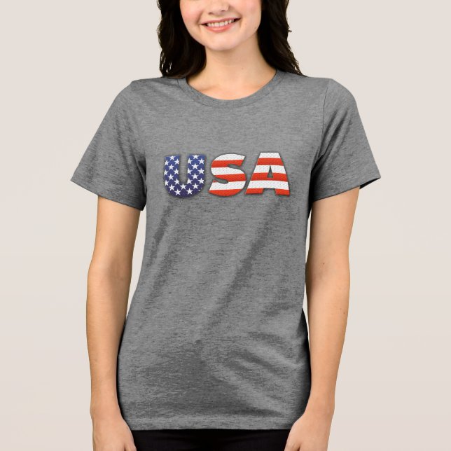 USA - United State Of America Tri-Blend Shirt (Front)