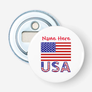 USA United States America Flag Red Personalisation Bottle Opener