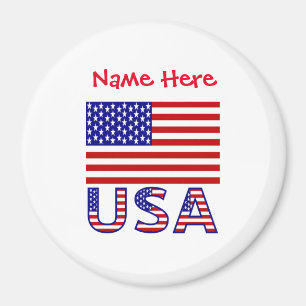 USA United States America Flag Red Personalisation Magnet