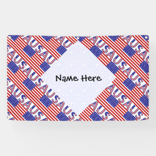 USA United States America Flag Tiled Personalised Banner