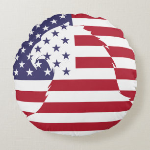 USA United States Bald eagle American National Ani Round Cushion