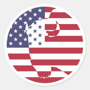 USA United States Buffalo Bison American National Classic Round Sticker