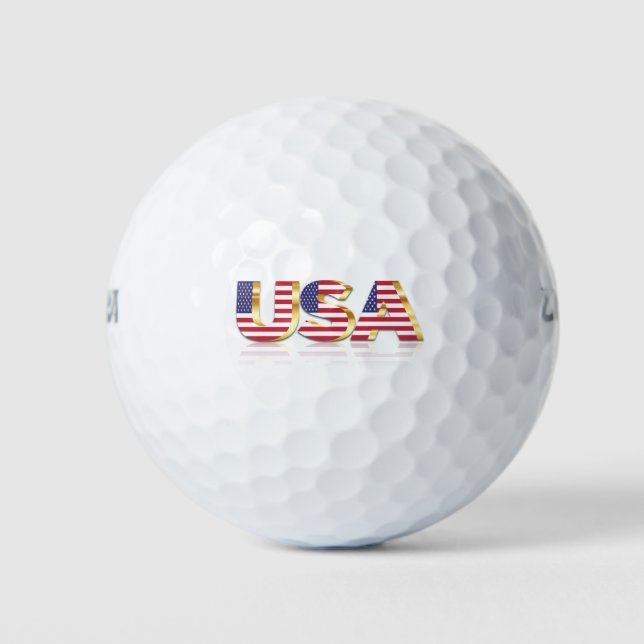 USA - United States of America - Flag - Patriotic  Golf Balls (Front)