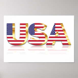 USA - United States of America - Flag - Patriotic  Poster