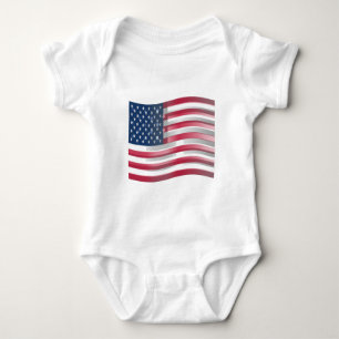 USA Unites: Stripes & Stars in Bold Design Baby Bodysuit