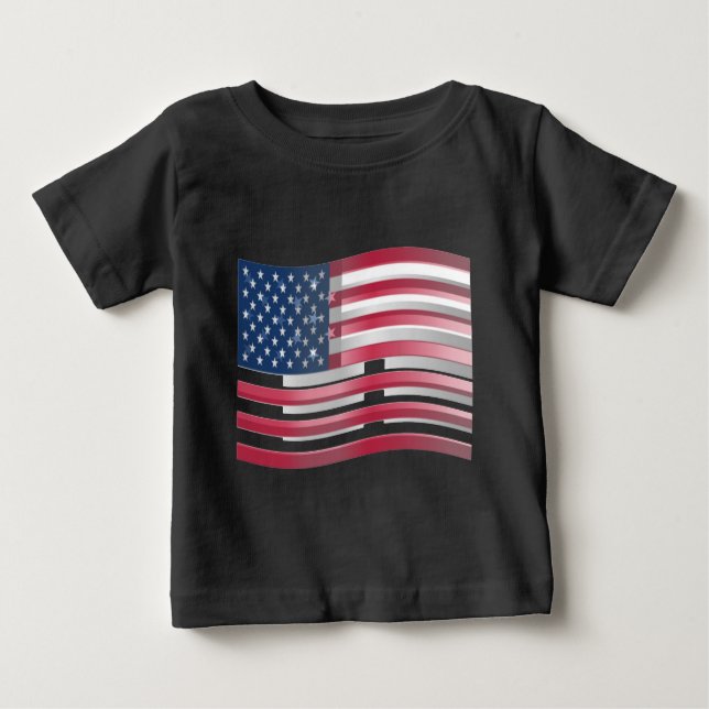 USA Unites: Stripes & Stars in Bold Design Baby T-Shirt (Front)