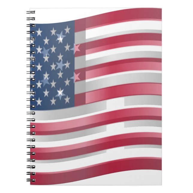 USA Unites: Stripes & Stars in Bold Design Spiral Notebook (Front)
