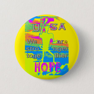 USA Unity Design: Hope and Strength 6 Cm Round Badge