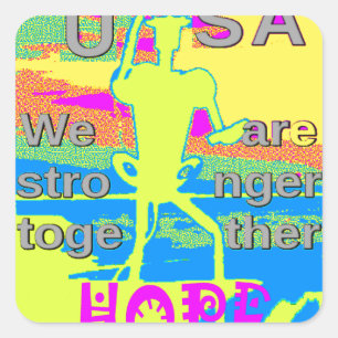 USA Unity Design: Hope and Strength Square Sticker