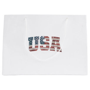 USA US Flag Patriotic 4th of July America Large Gift Bag
