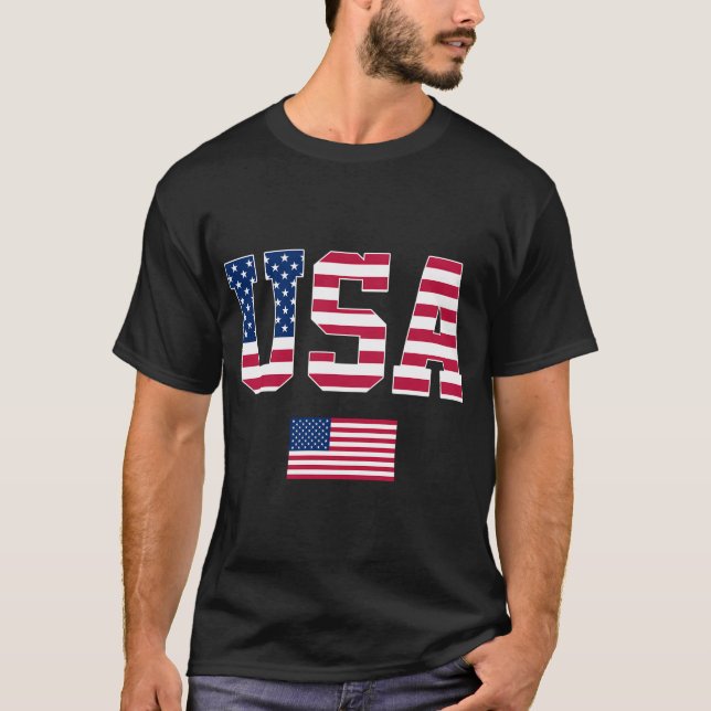 Usa Us Flag Patriotic 4Th Of July America T-Shirt (Front)