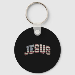 Usa Us Flag Patriotic 4th Of July Jesus Key Ring