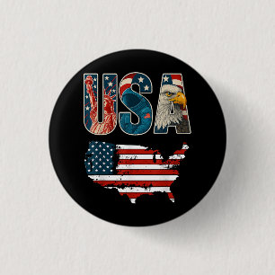 USA US Patriotic 4th of July America Flag Freedom 3 Cm Round Badge